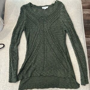 Dark green crochet sweater. Hardly worn